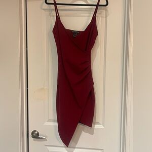 Revamped Burgundy Wrap Mini Dress